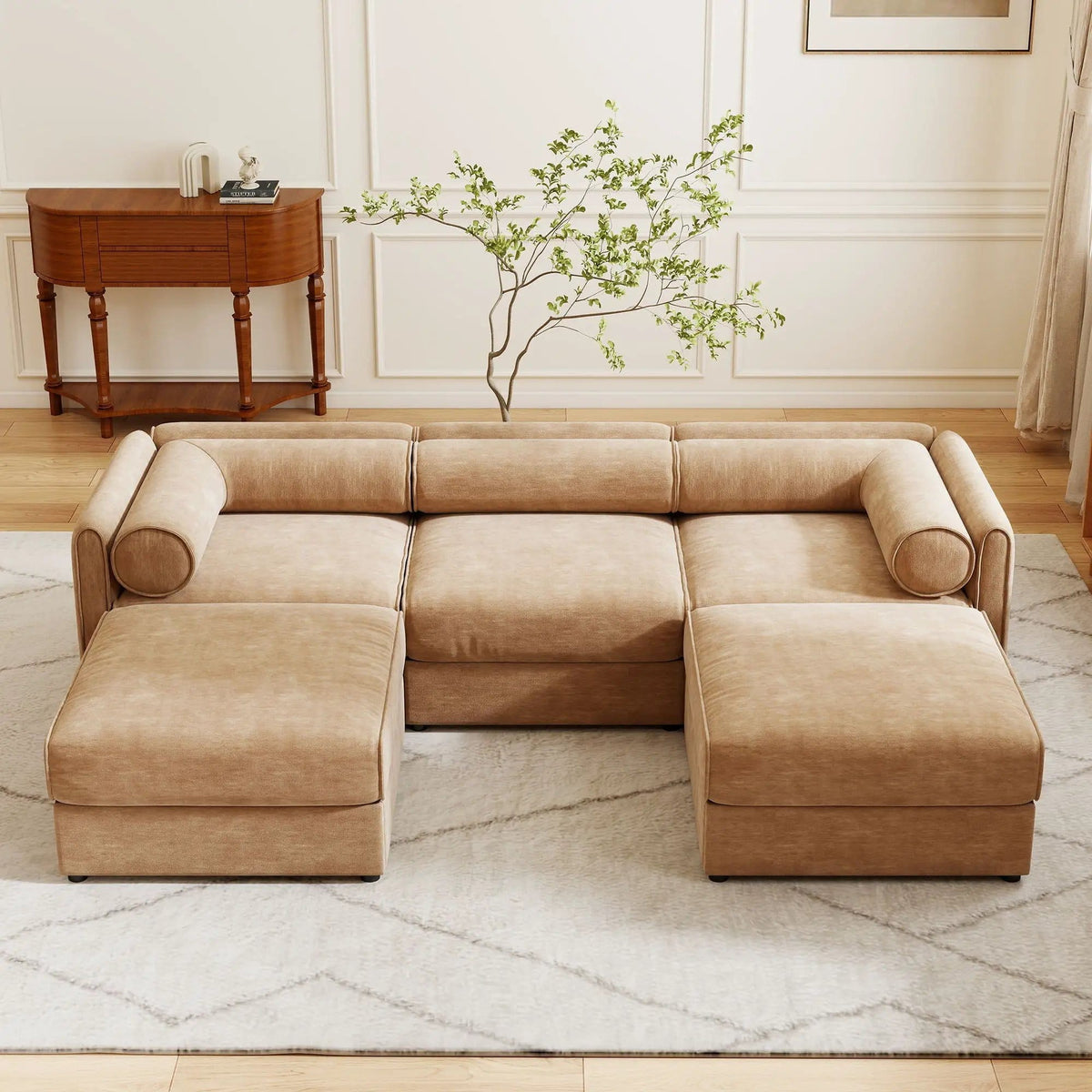 Contemporary Elegant Sofa With Storage And Ottoman 2 Piece Living Room Set | 2 Piece Living Room Set | Living Room Furniture | Living Room