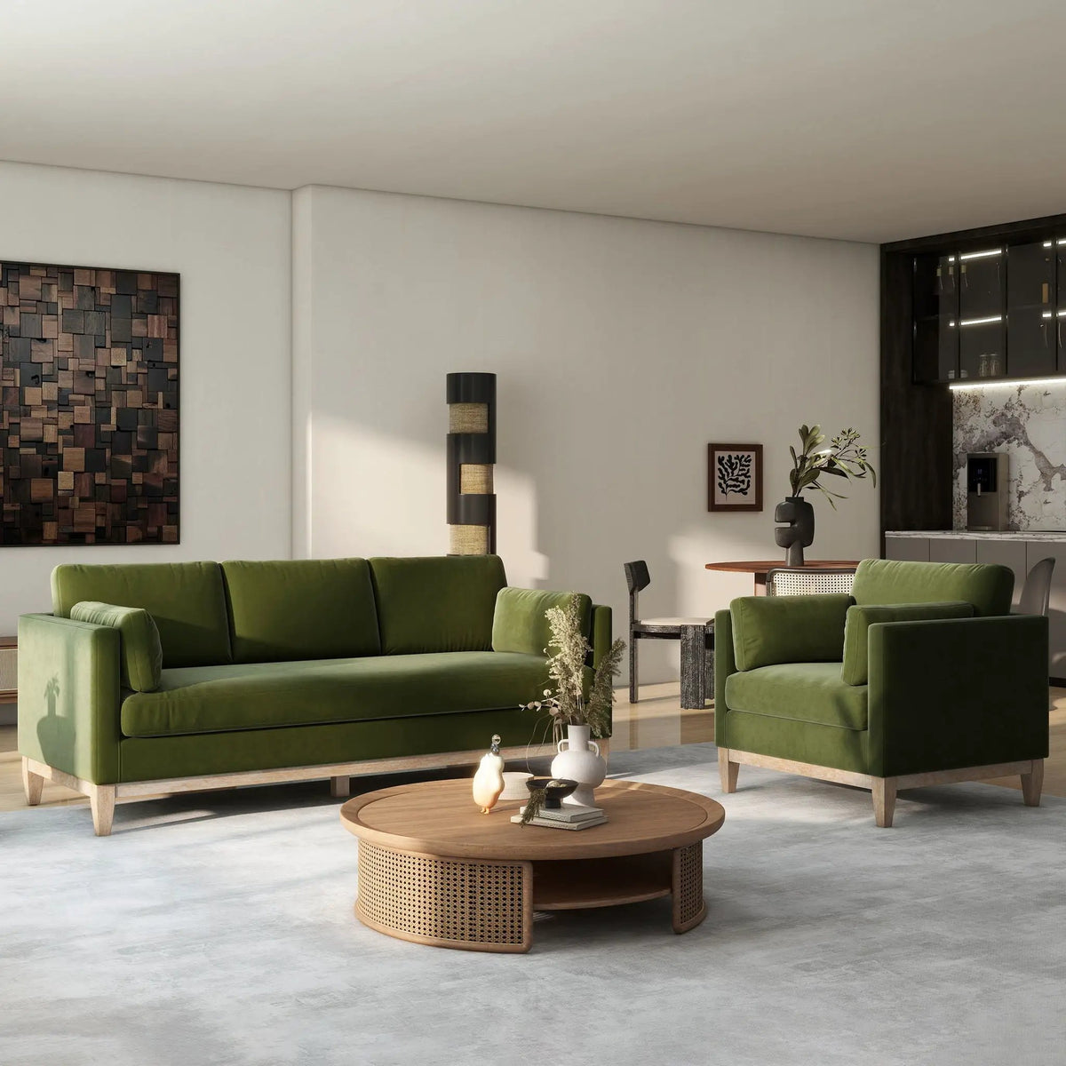 Knox Modern Farmhouse Arm Chair | Feather-Down Wrapped Cushions | Reversible Back And Arm Cushions | Durable Upholstery