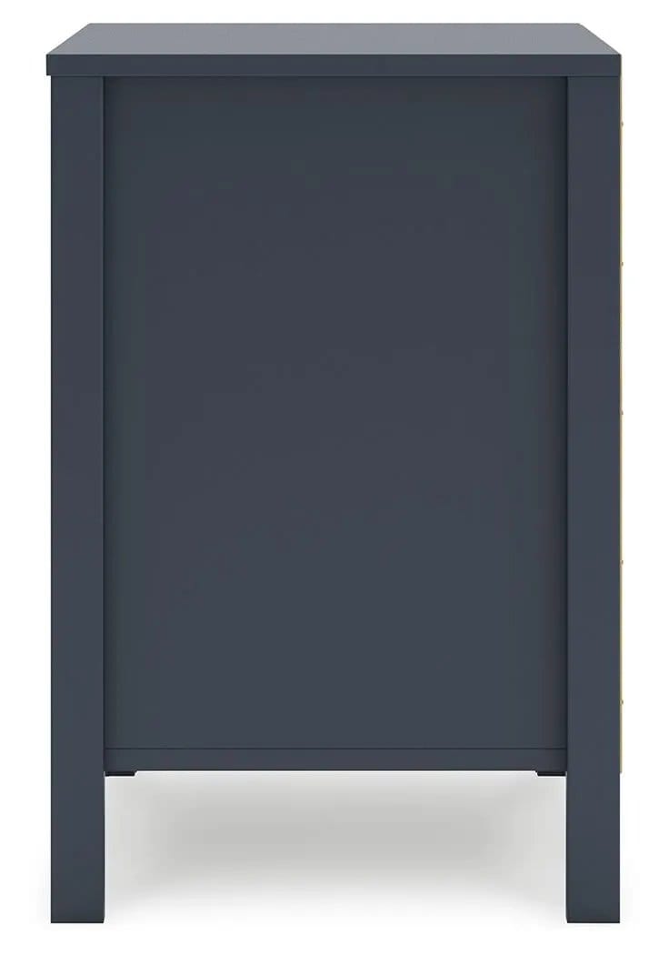 Simmenfort Two Drawer Night Stand Nightstand | 21.34 x 15.94 x 24.37 in | Engineered Wood & Mdf | Navy Blue