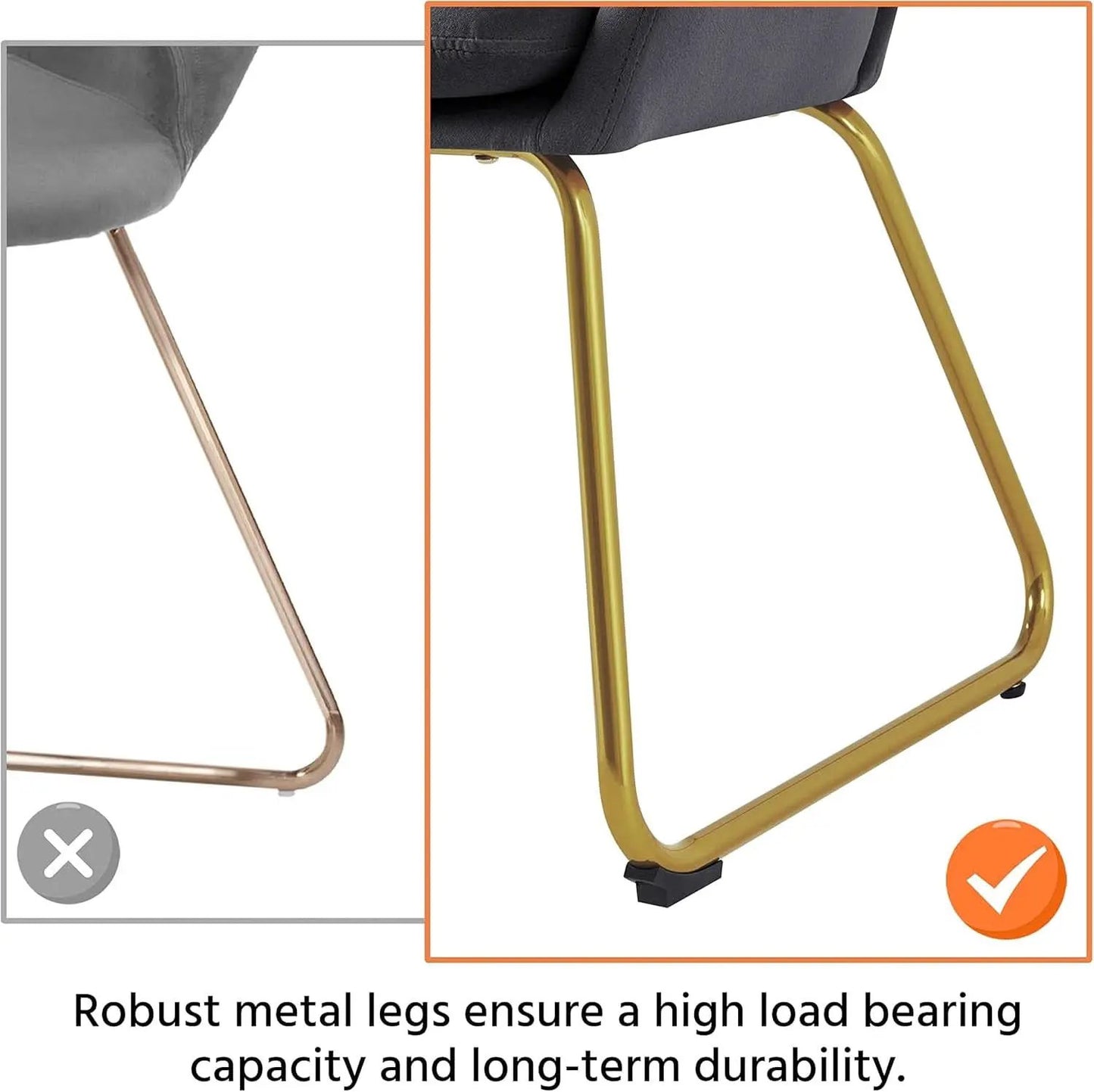 Flower Shape Velvet Armchair With Golden Legs Dark Gray from PriceLows™