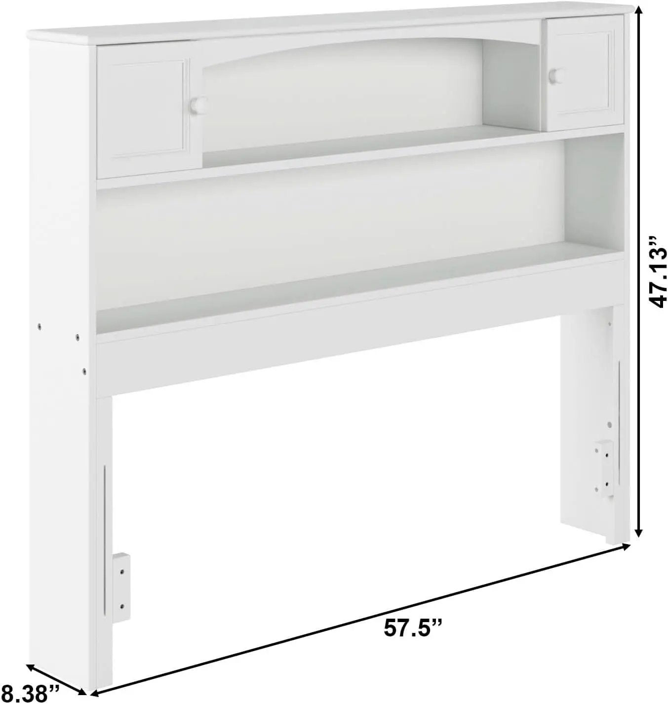 Newport Full Size Bookcase Headboard With Charger White from PriceLows™