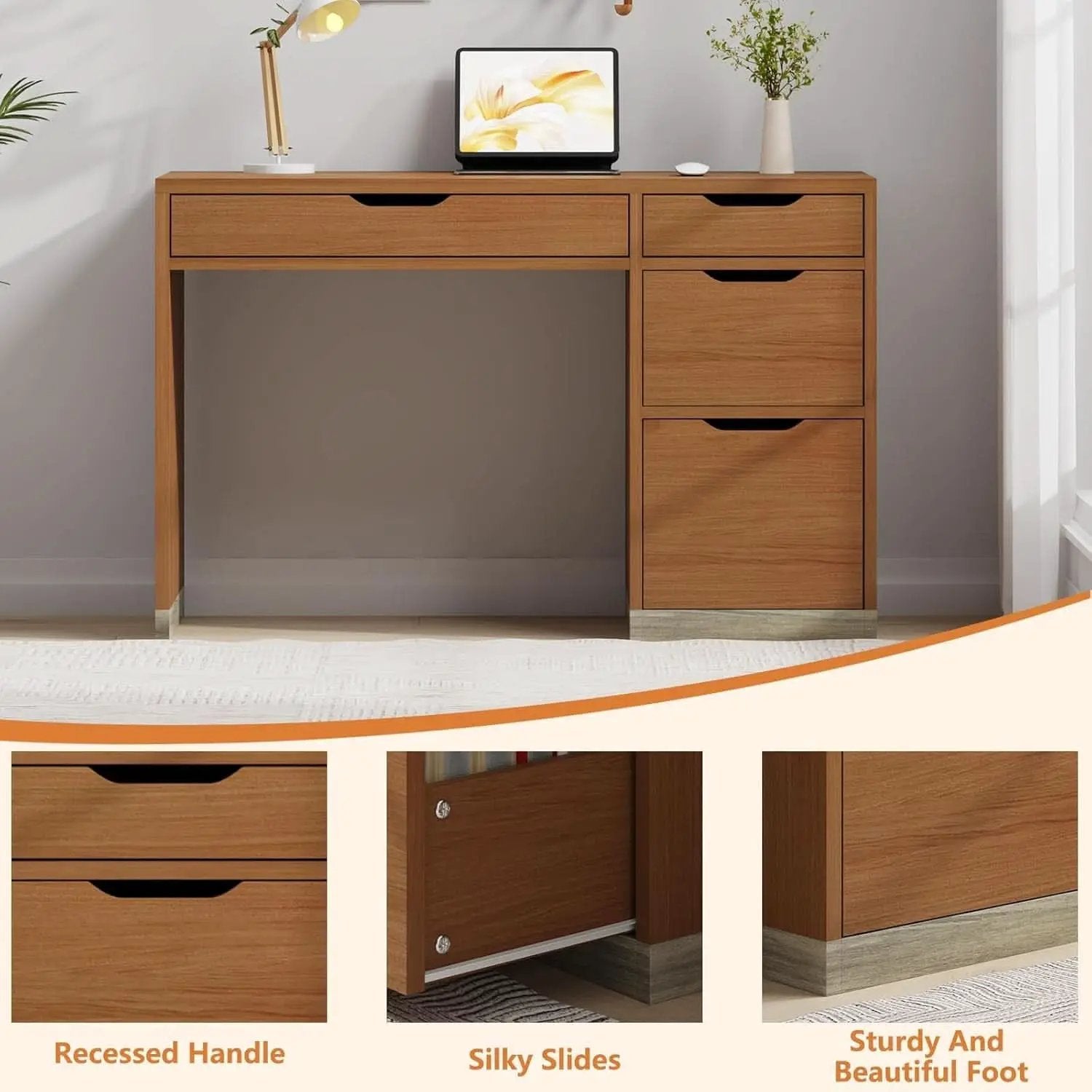 Espresso Forty Eight Inch Desk For Small Home Office from PriceLows™