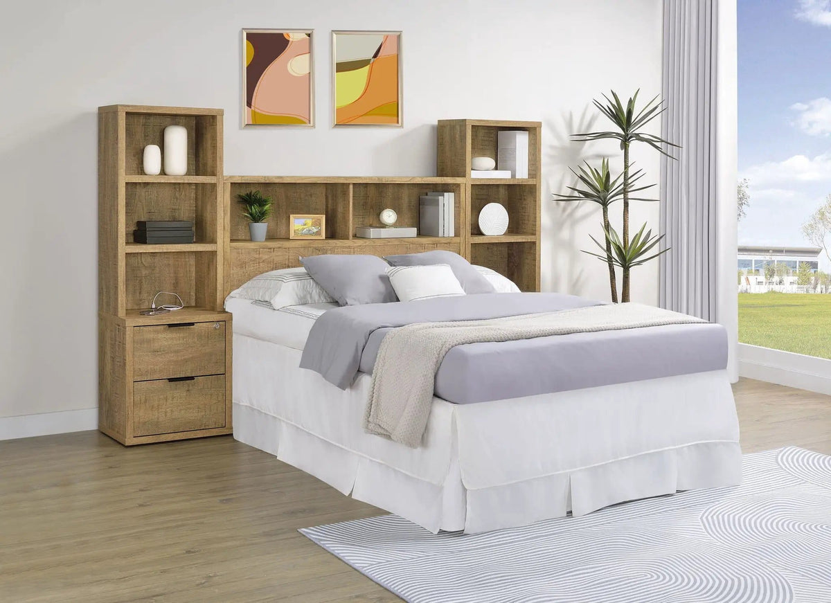 Westpark 3-piece Full Bedroom Set Bookcase Headboard Mango | 3-Piece Set | Engineered Wood & Veneer | Bedroom