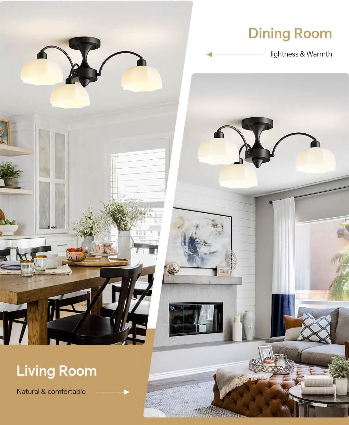 Milk Glass Sputnik Chandelier Adjustable Height Dimmable from PriceLows™