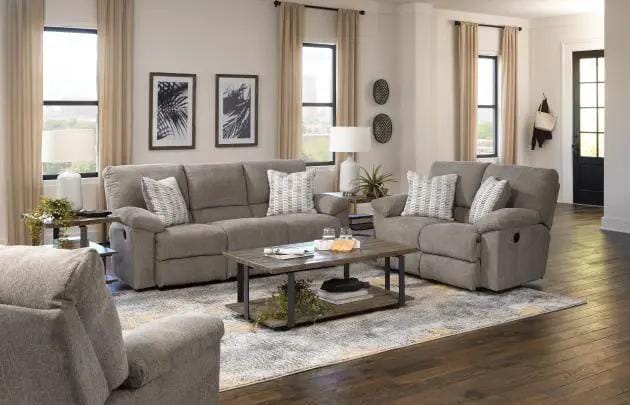 Tyler Reclining Sofa | 4 Pieces | Chenille & Fabric | Living Room