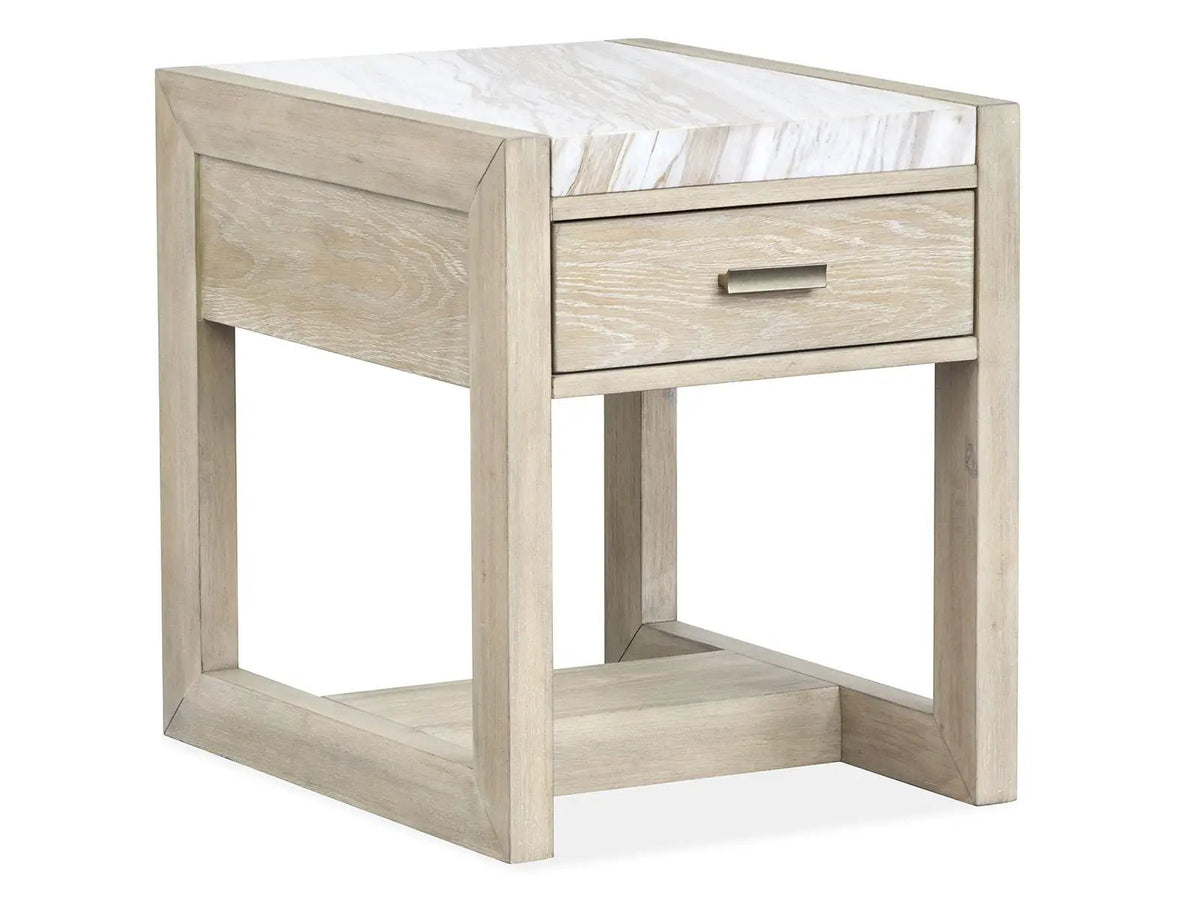 Preston Rectangular Cocktail End Table | Gallery Buff Finish | 25 Inch Width | Timeless Design