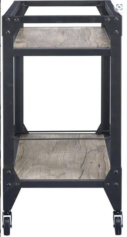 Jorgensen Serving Cart | 16 x 32 x 31 in | Metal & Wood | Charcoal