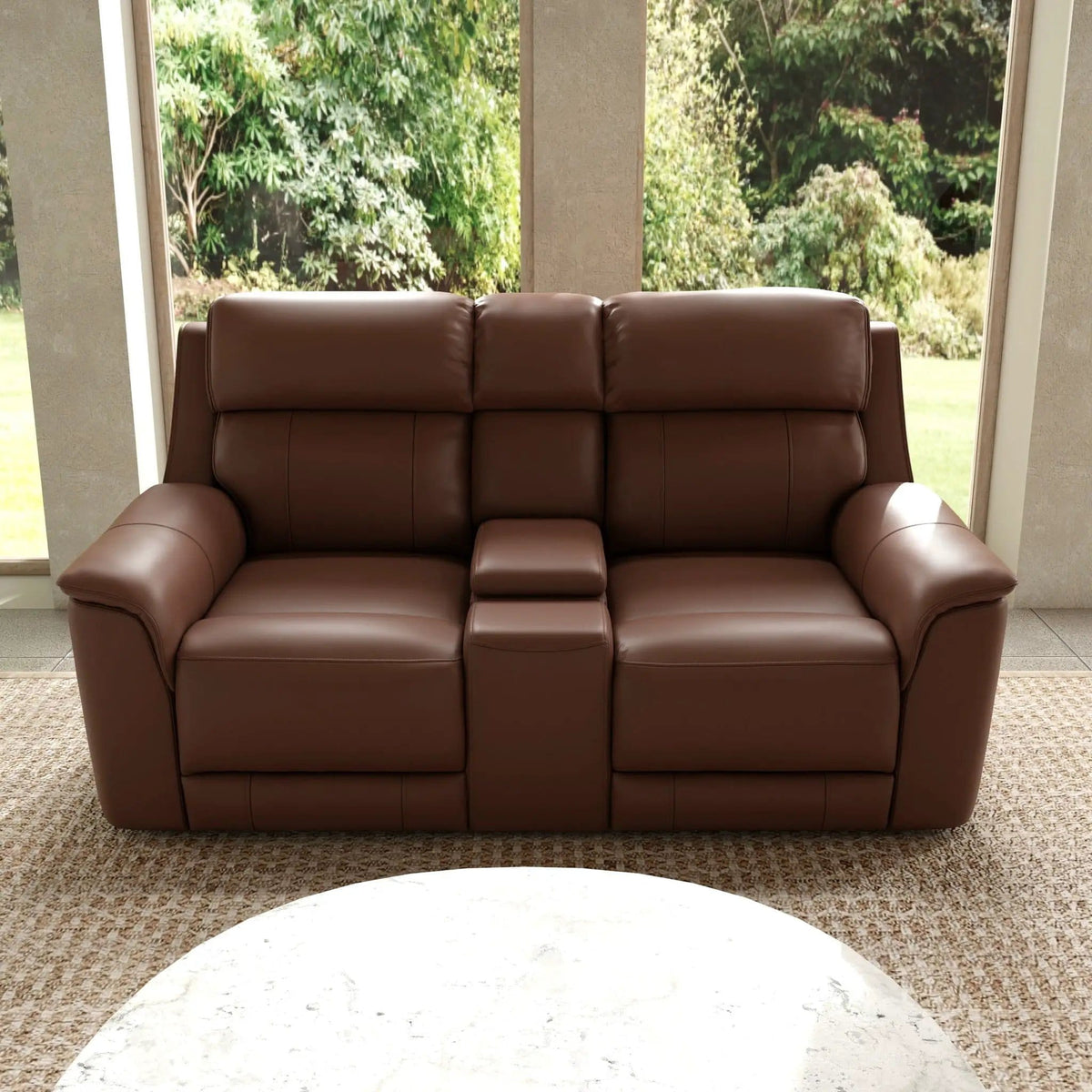 Oslo Dual Power Reclining Loveseat With Console | 2 Pieces | Living Room Furniture | Living Room
