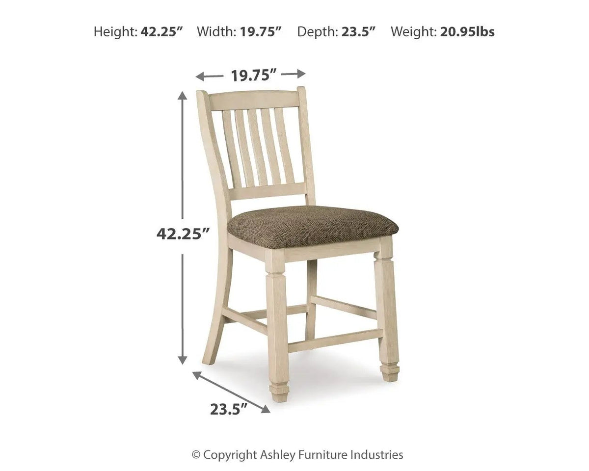 Bolanburg Upholstered Barstool | Set Of 2 | Beige | 19.5 Inch Seat Width