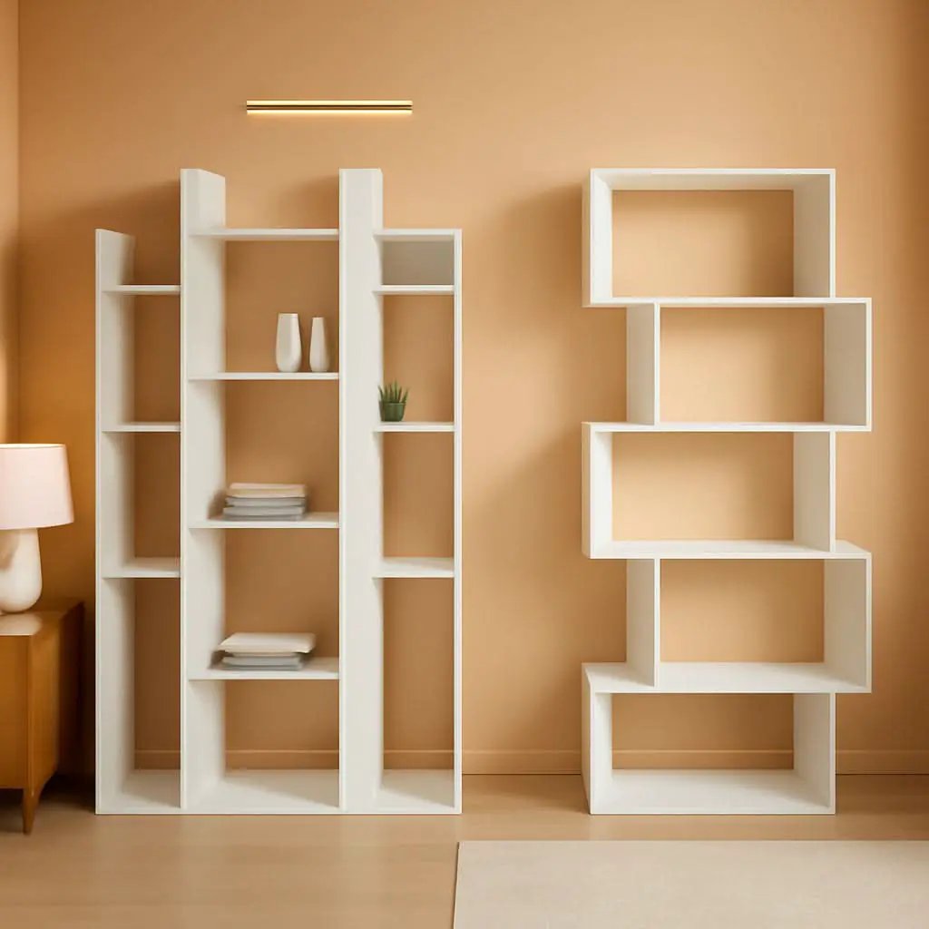 Tree Shaped Bookcase Freestanding White 13 Shelves Storage from PriceLows™