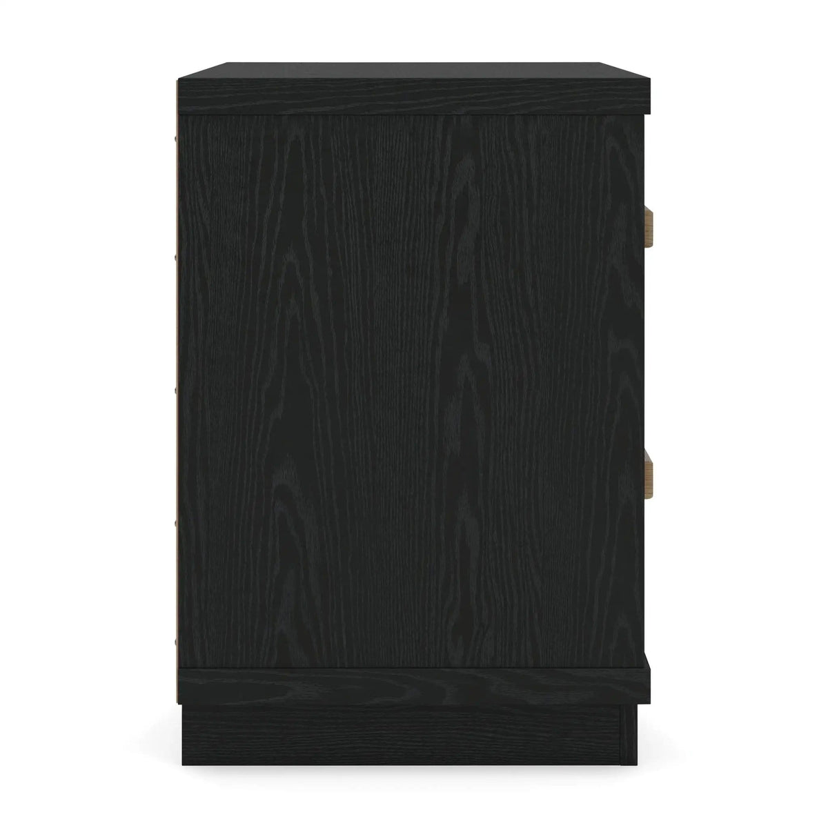 Kozmour Two Drawer Night Stand Accent Nightstand | 22.13 x 15.63 x 23.94 in | Engineered Wood & Mdf | Black / Brown