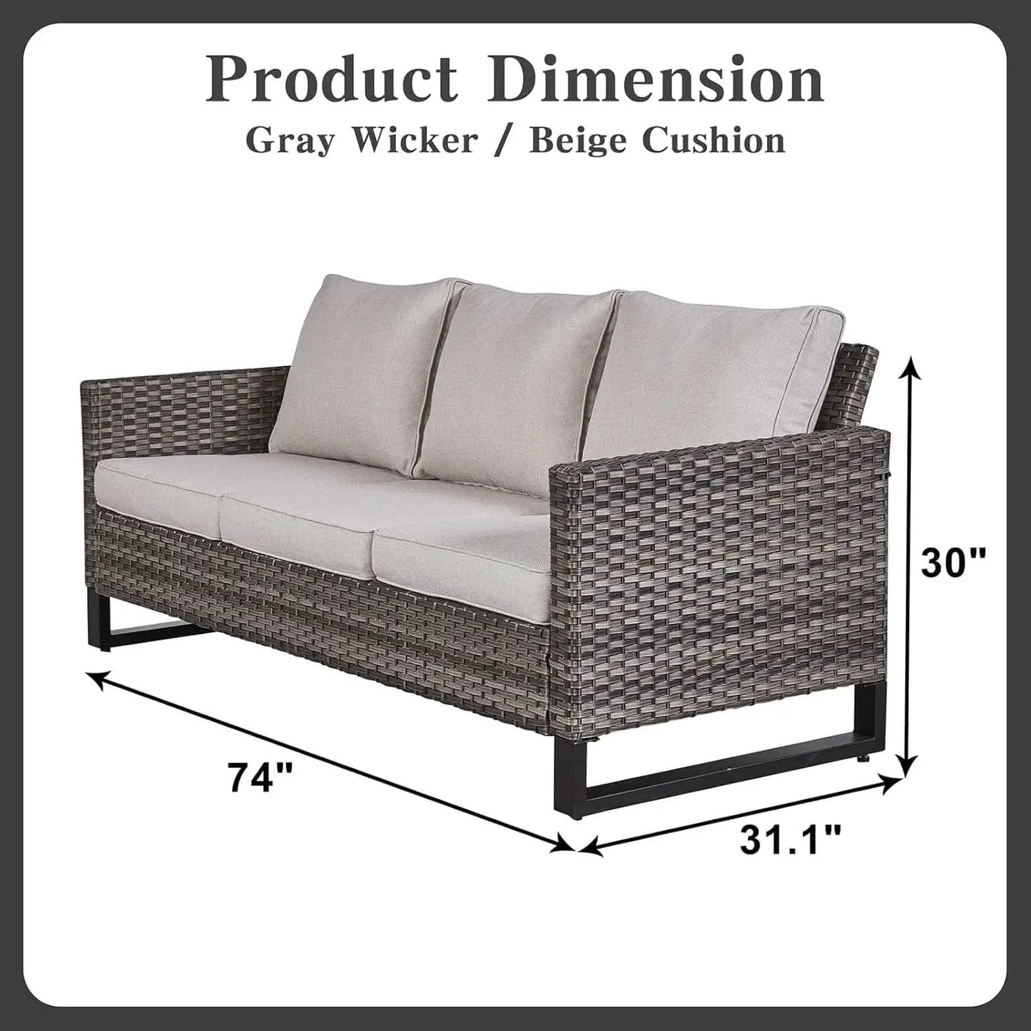 Oversize Outdoor Wicker Patio Sofa Set With Swivel Chairs from PriceLows™