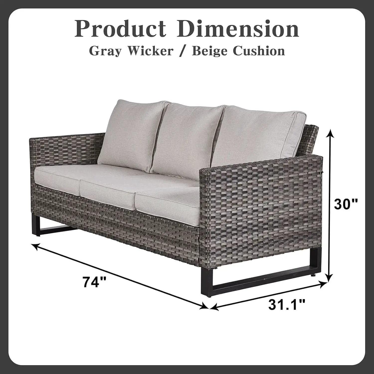 Oversize Outdoor Wicker Patio Sofa Set With Swivel Chairs from PriceLows™