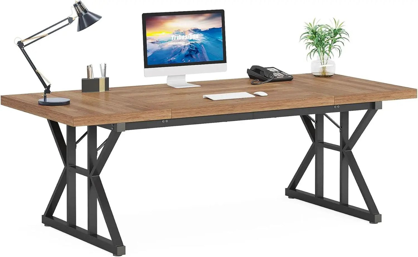 70.8 Inch Executive Desk Large Modern Home Office Desk from PriceLows™