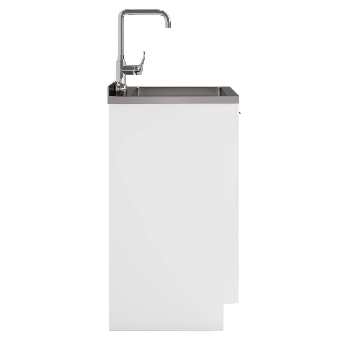 Murphy Laundry Cabinet | Faucet And Stainless Steel Sink | Two Doors | Brushed Nickel Hardware