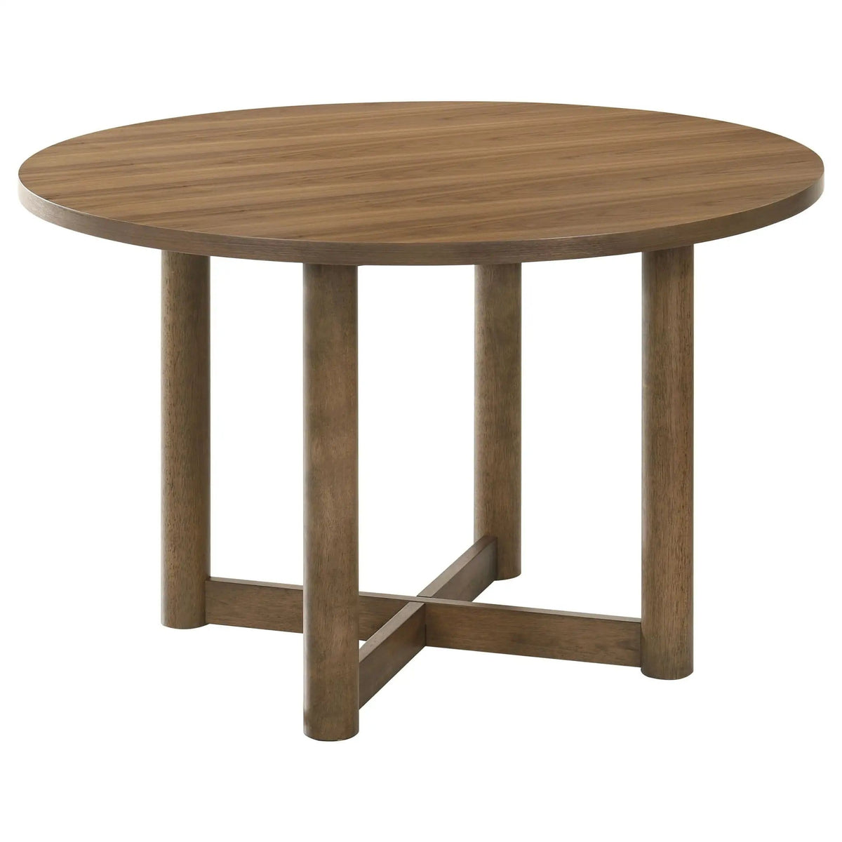 Crestmore 46-inch Round Wood Dining Table | 45.75 x 45.75 x 30 in | Walnut & Veneer | Walnut