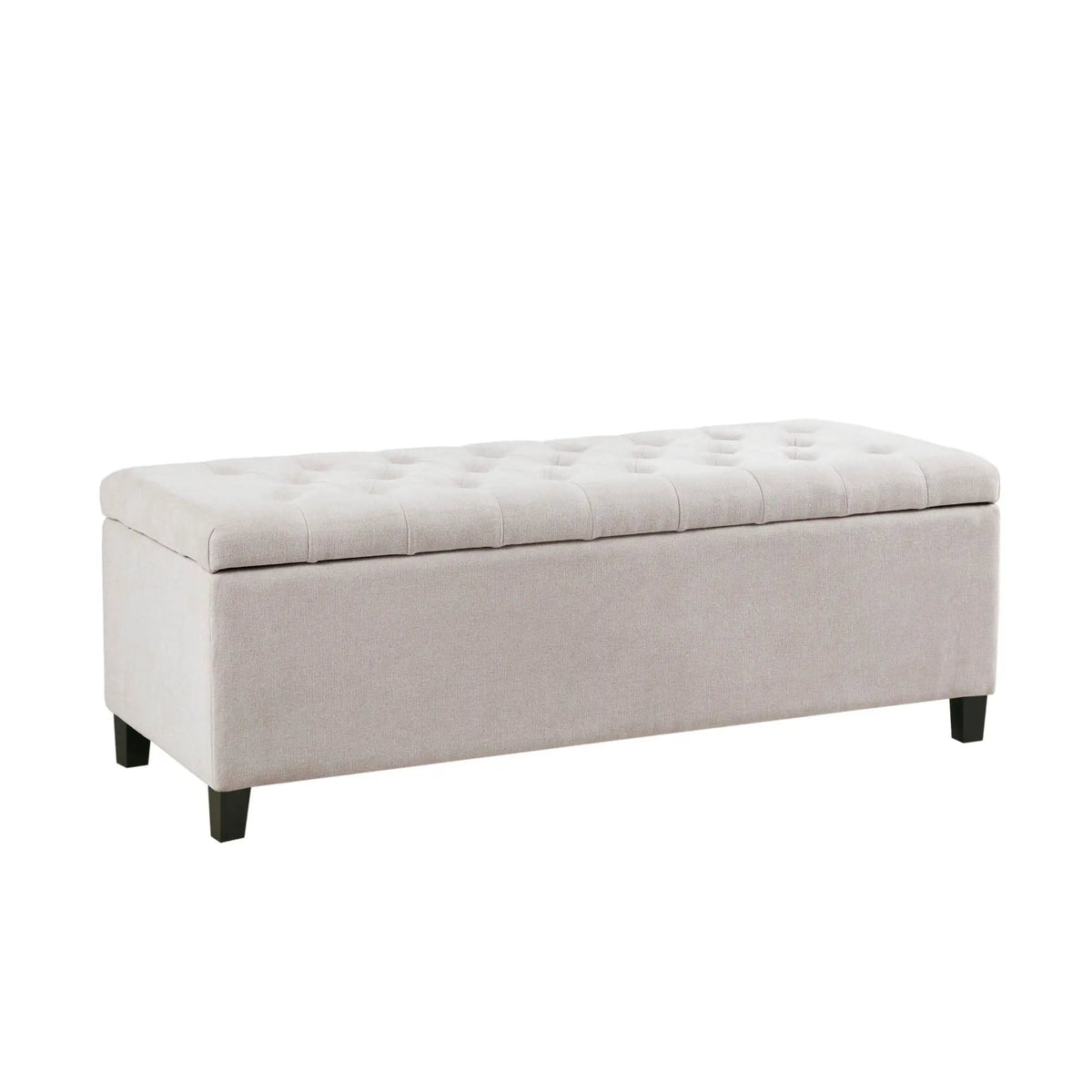 Tufted Soft Close Storage Bench | Button Tufted Top | Solid Wood Legs | 49 Inch Width