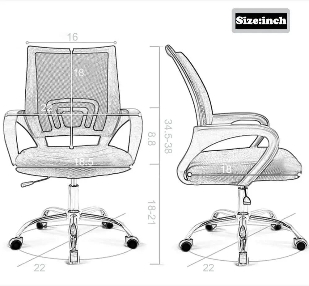 Ergonomic Mesh Office Chair With Lumbar Support Black from PriceLows™