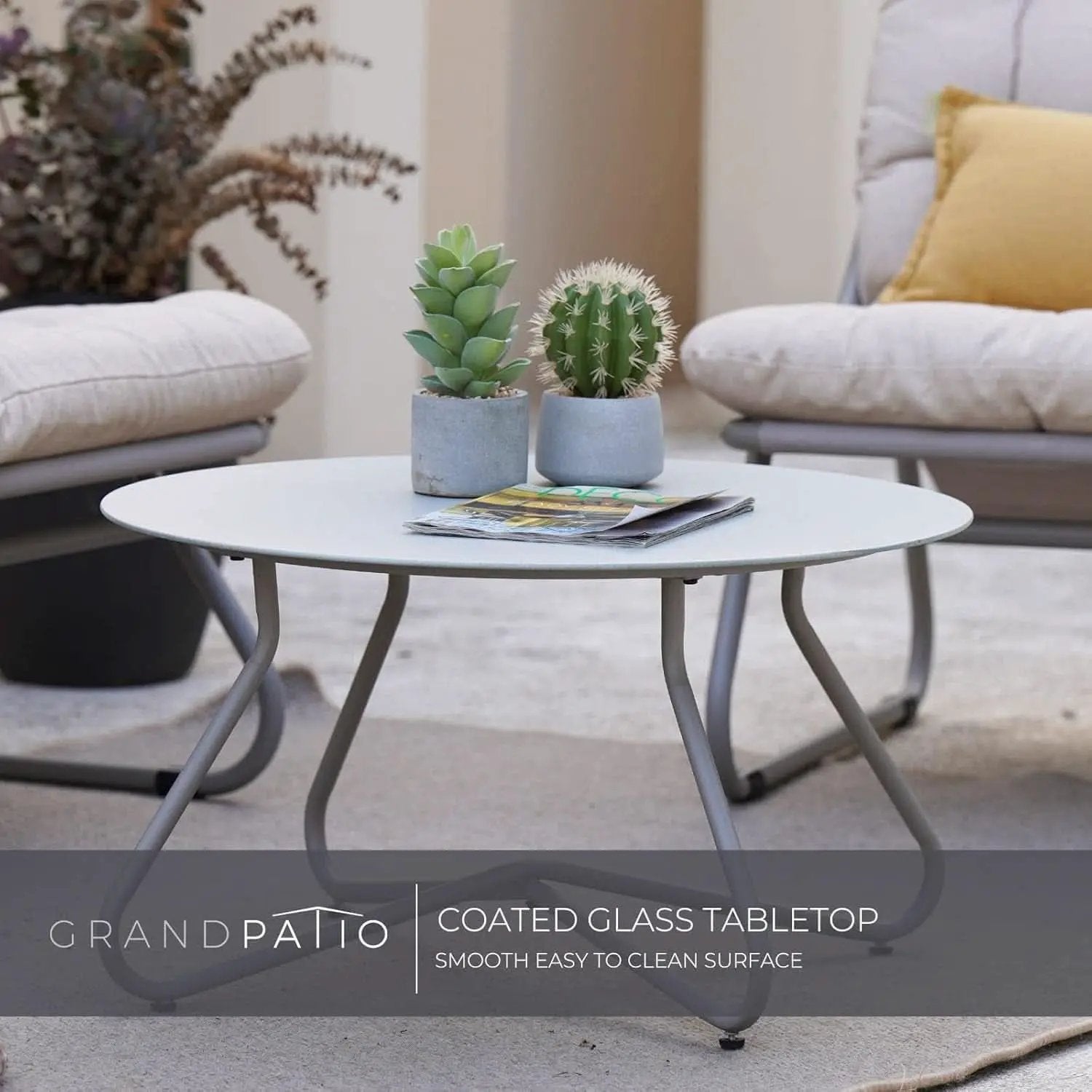 Outdoor Sofa Set For 4 With Thick Olefin Cushions Beige from PriceLows™