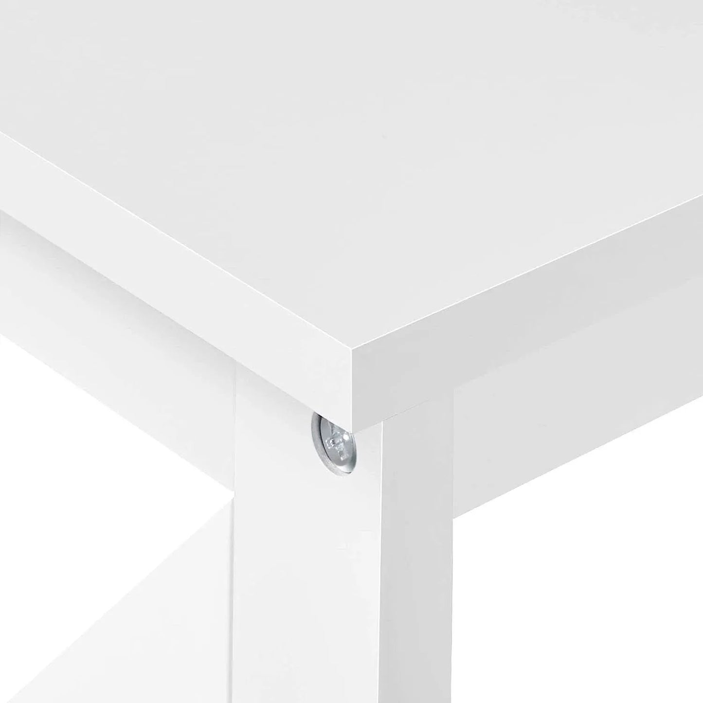 White Three Tier Console Table With Storage Shelves from PriceLows™
