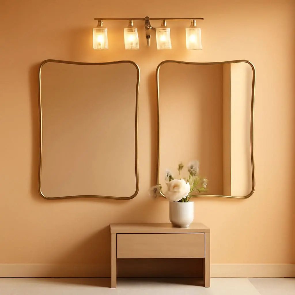 Gold 24x36 Irregular Wall Mirror With Scalloped Edges from PriceLows™