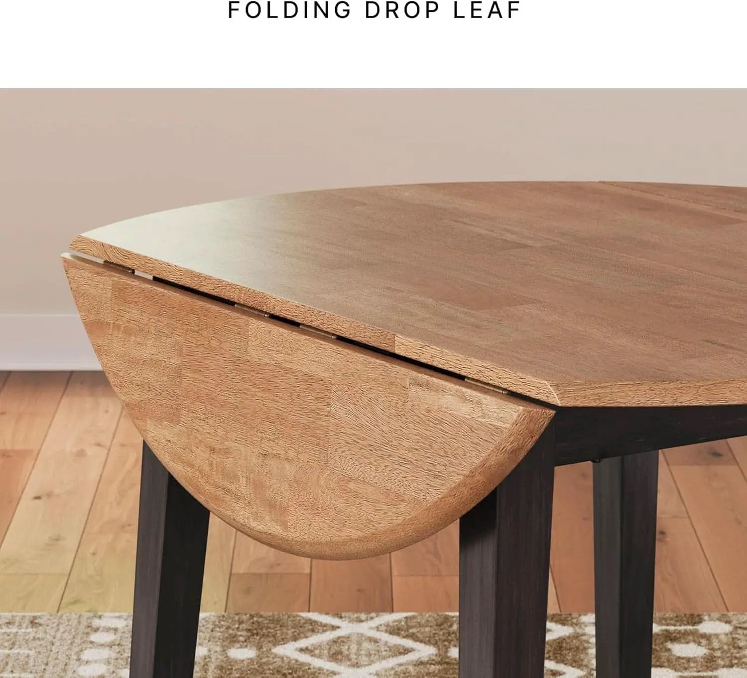 Gray Drop Leaf Dining Table Seats Four With Two Leaves from PriceLows™