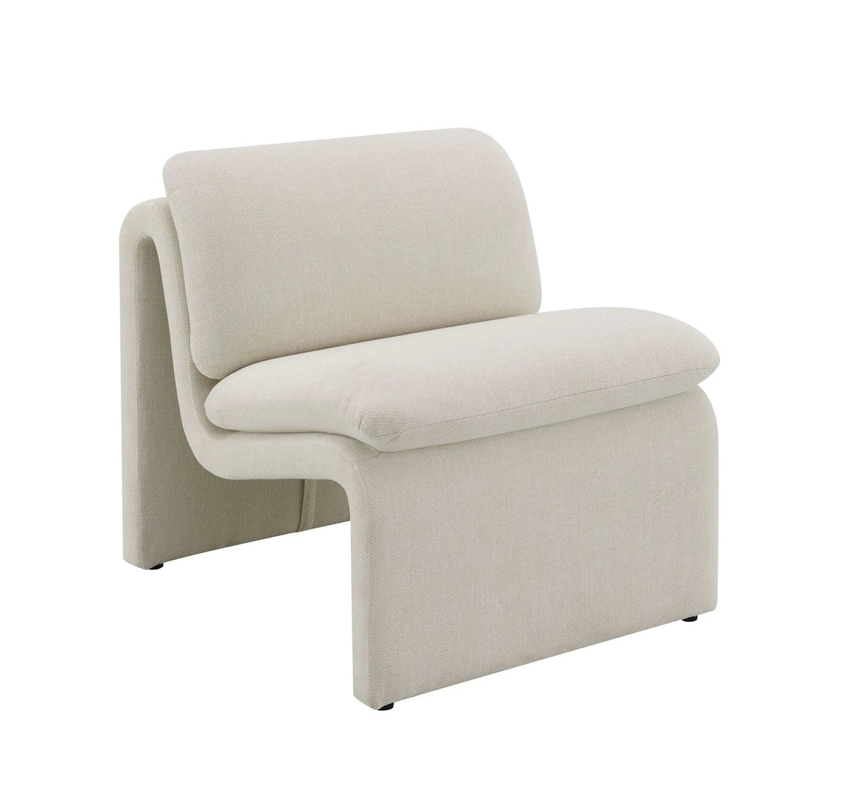 Jaeda Curved Accent Chair | Premium Fabric | Full Foam Cushions | Wooden Inner Frame