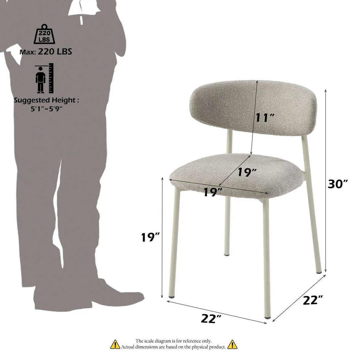 Ingram Side Chairs | Set Of 2 | Light Gray | Durable Metal Frame