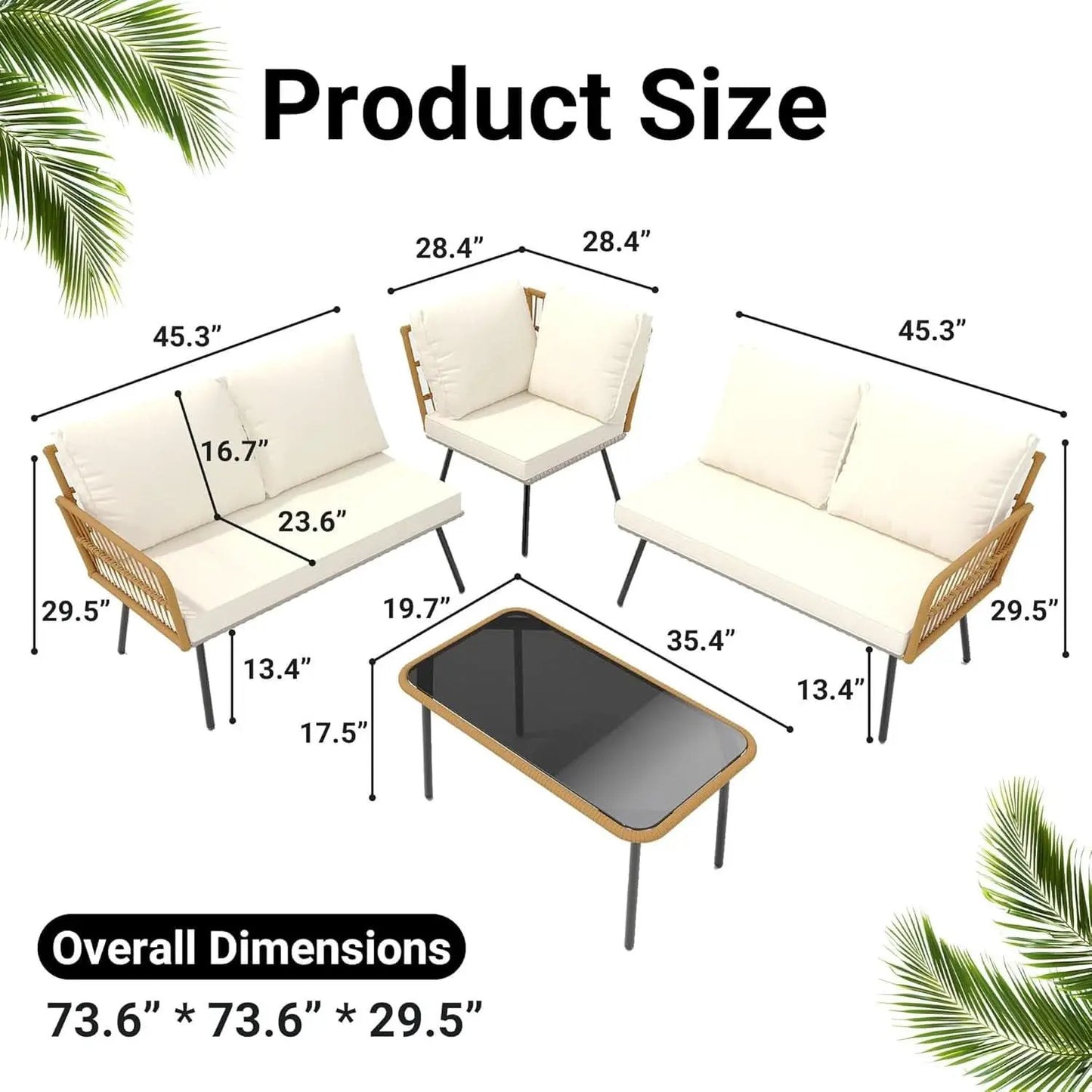 Wicker Patio Furniture Set with Cushions for Outdoor from PriceLows™
