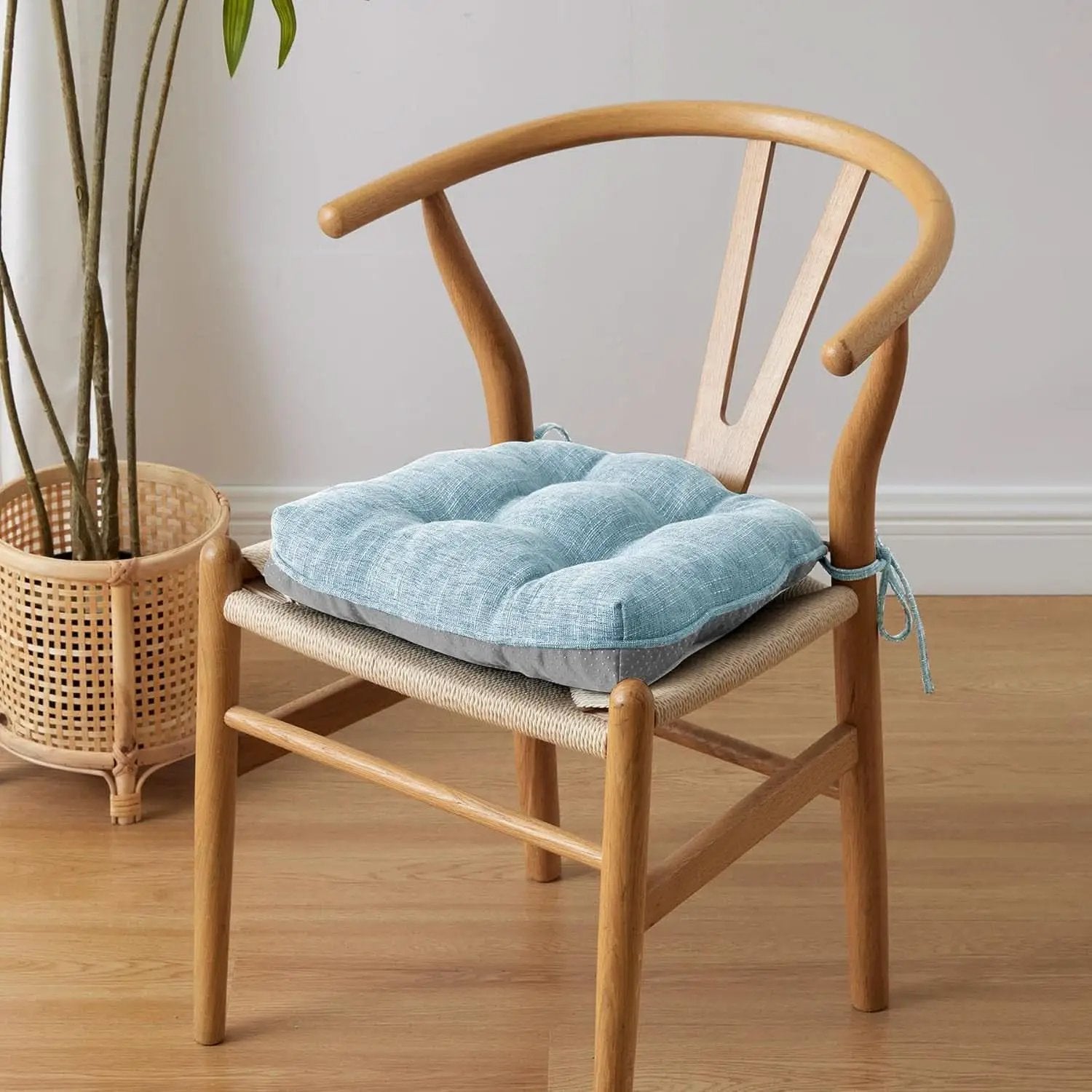 Baby Blue Memory Foam Dining Chair Cushions Set Of 4 15.5x15.5x4 from PriceLows™