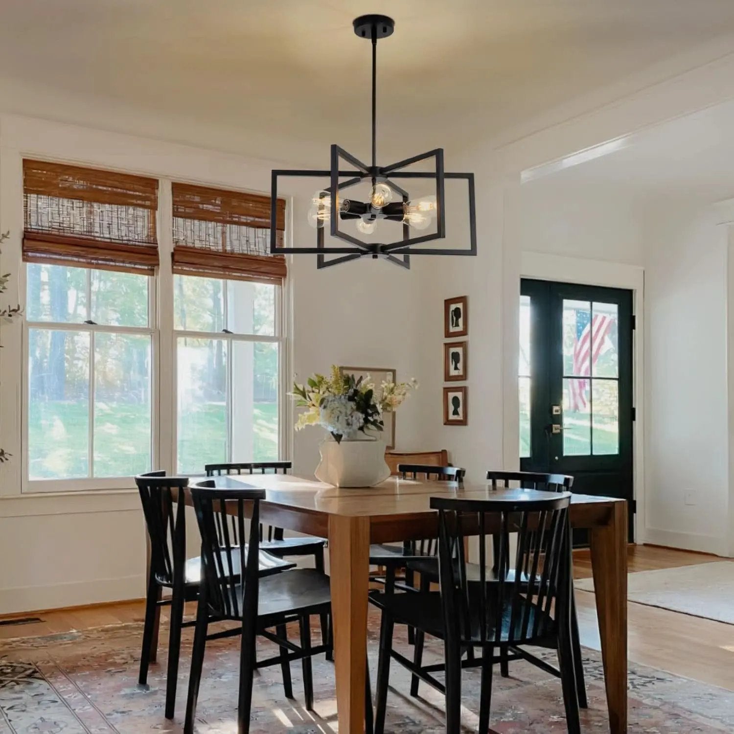 Black 23 Inch Farmhouse Chandelier For Dining Room from PriceLows™
