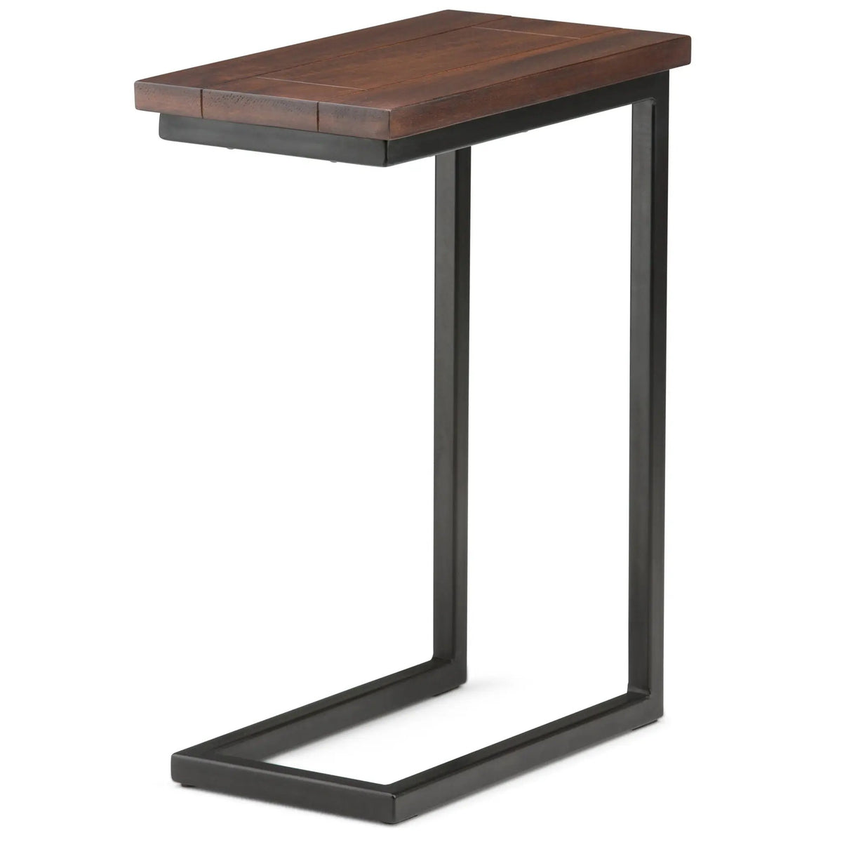 Skyler C-Shaped Side Table | Handcrafted | Powder-Coated Metal Base | Slide-Under Design