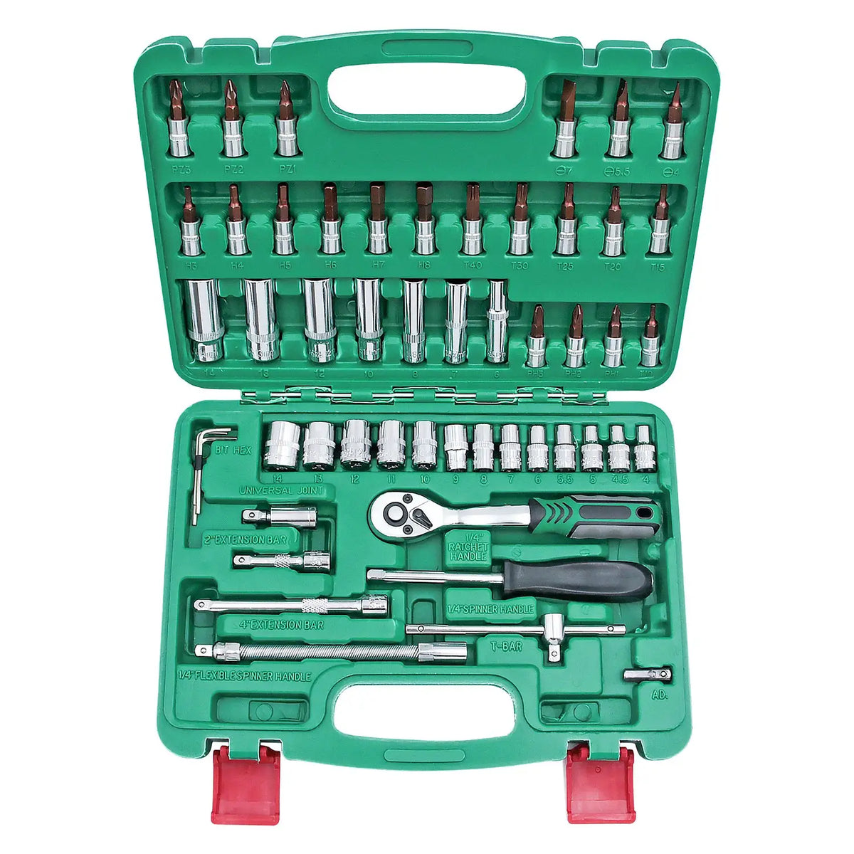 53pcs Drive Socket Set 1/4 inch Ratchet Wrench Set with Socket Metric Hex Bit Socket Set Mechanic Tool Kits for Hous Auto Repair from PriceLows™