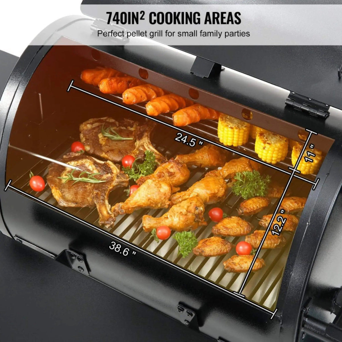 53-Inch Heavy-Duty Portable Wood Pellet BBQ Grill With Cart | 53 Inch | Wood | Outdoor Grill