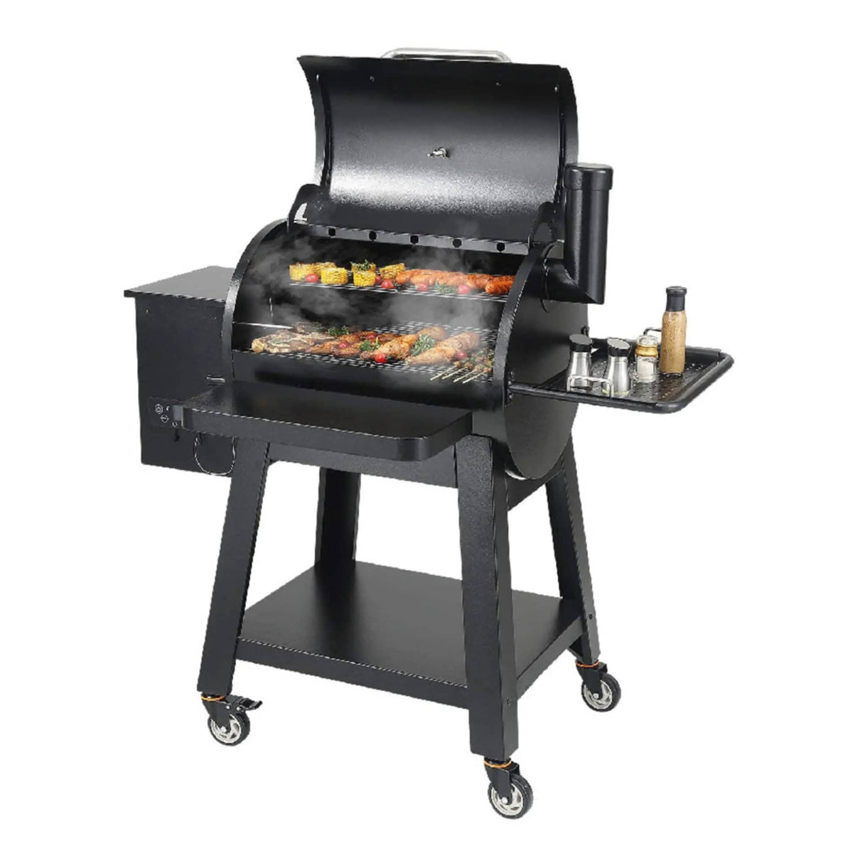 53-Inch Heavy-Duty Portable Wood Pellet BBQ Grill With Cart | 53 Inch | Wood | Outdoor Grill