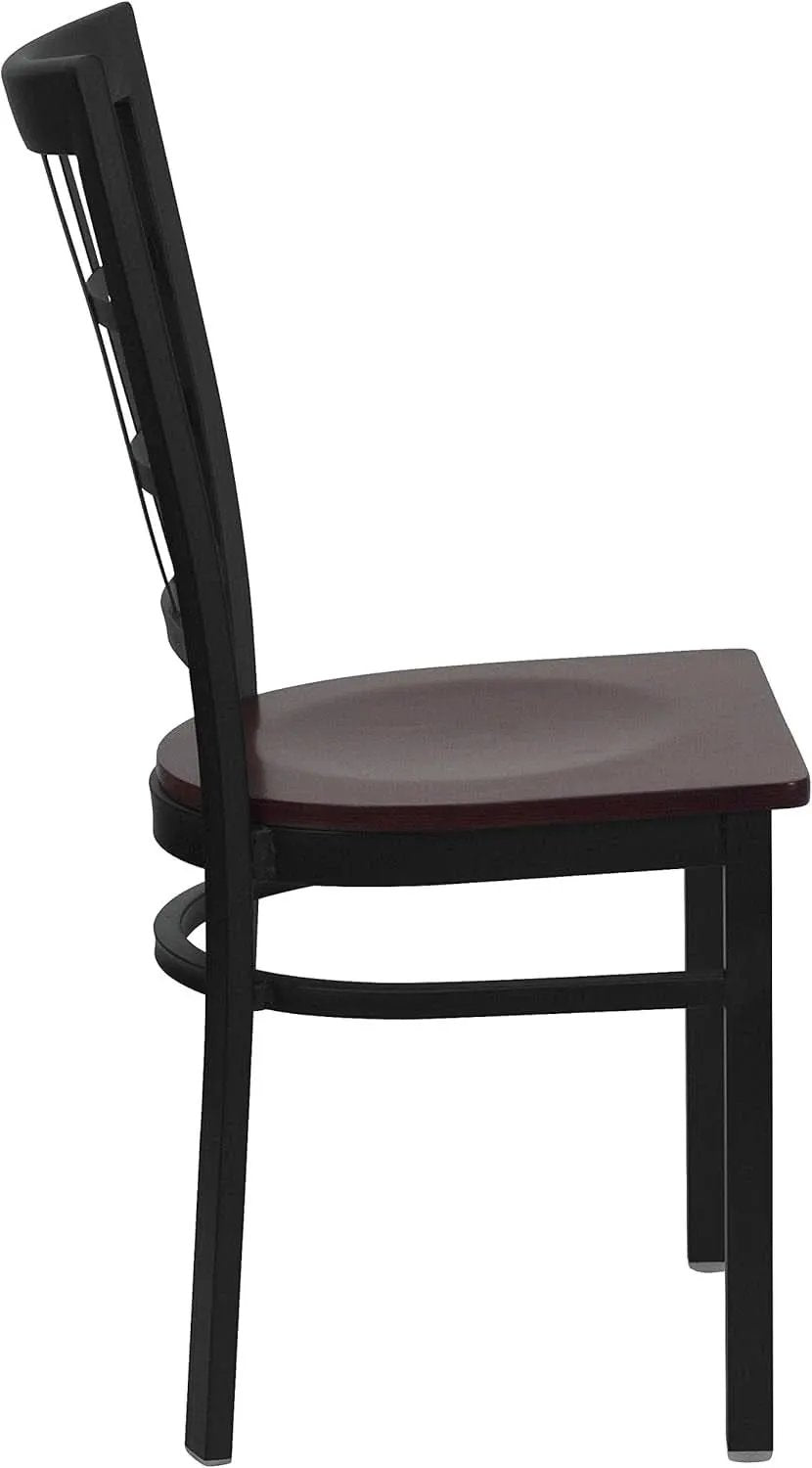 Hercules Series Black Window Back Metal Restaurant Chair from PriceLows™