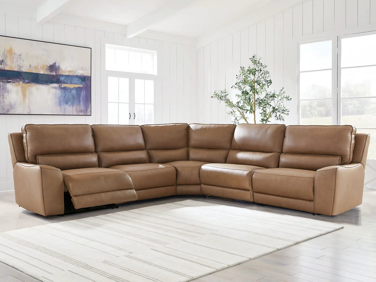 DeepWakes Power Reclining Sectional | Chaise Included | Ultra-Stylish Design | 130 Inch Length