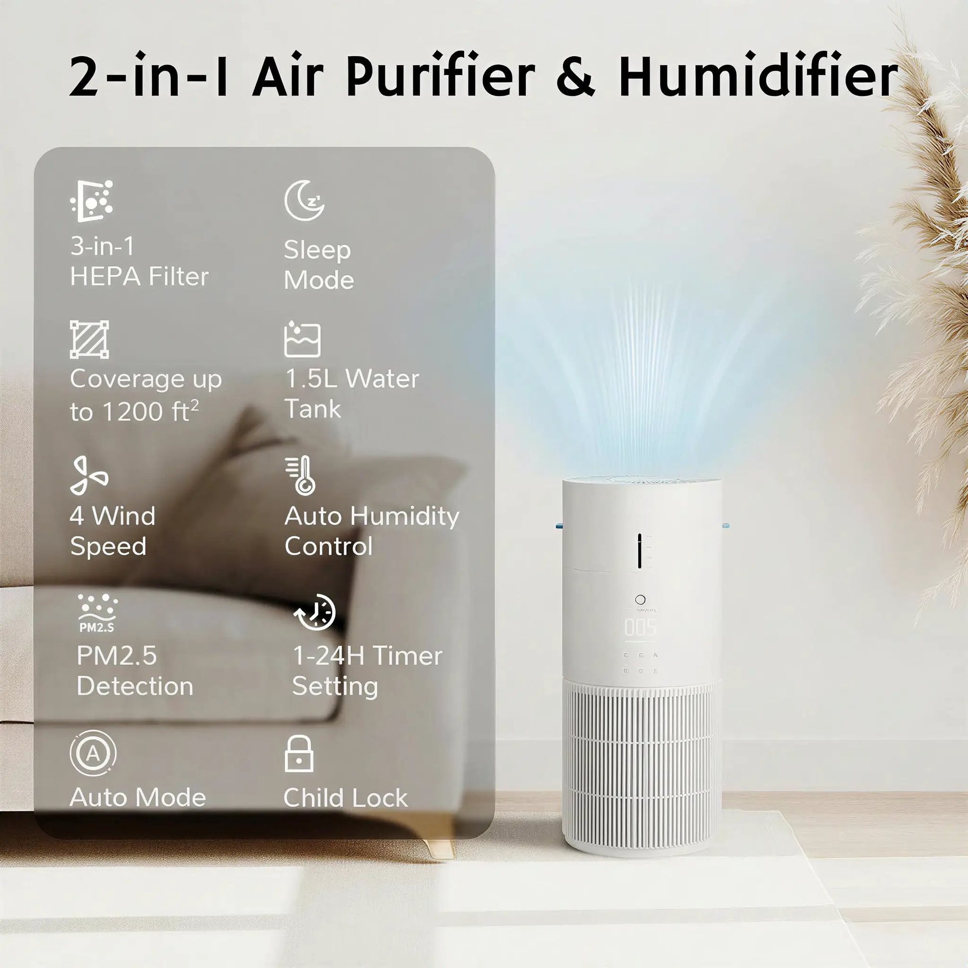 Ethereal Rain AEH300 Air Purifier & Humidifier Combo - European version from PriceLows™