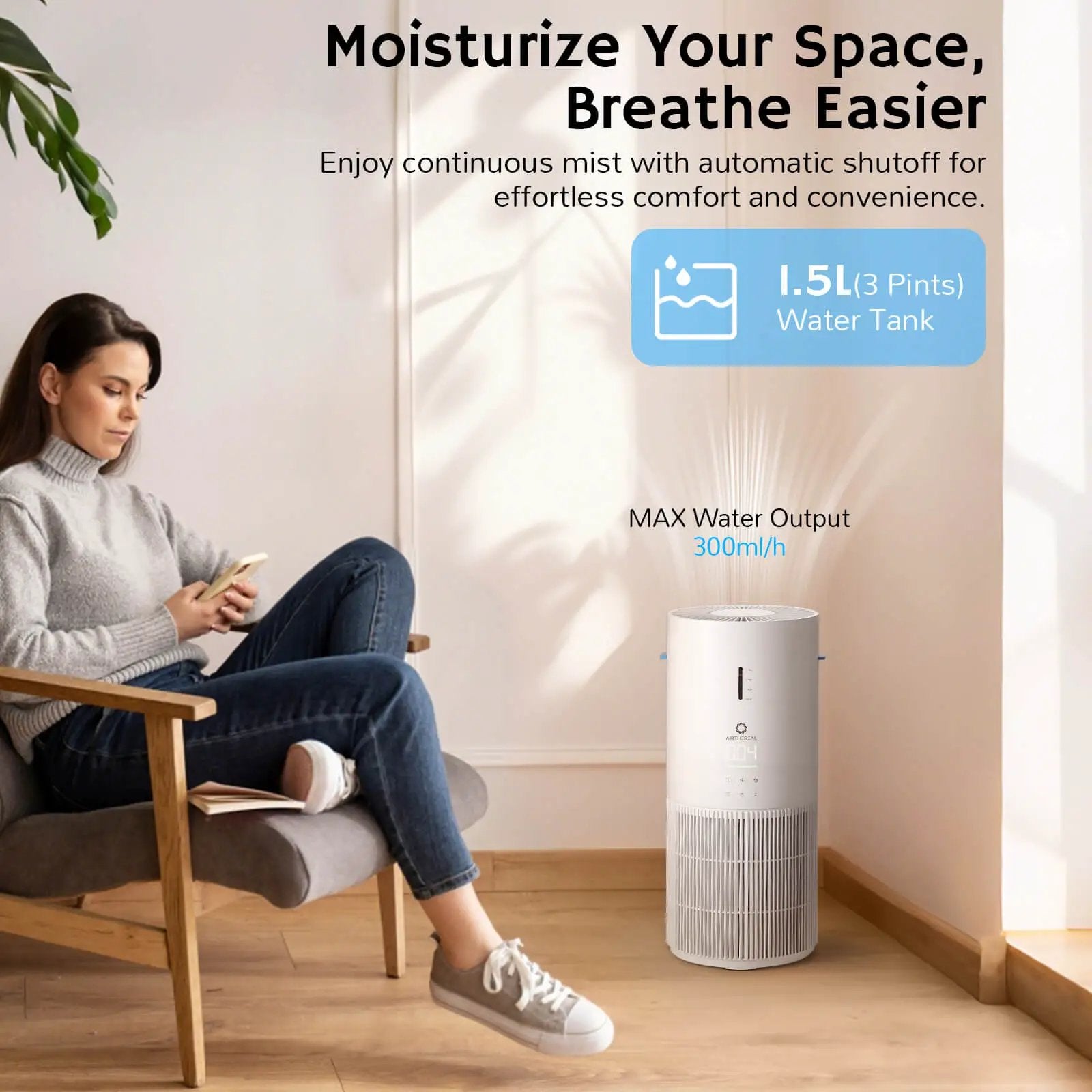 Ethereal Rain AEH300 Air Purifier & Humidifier Combo - European version from PriceLows™