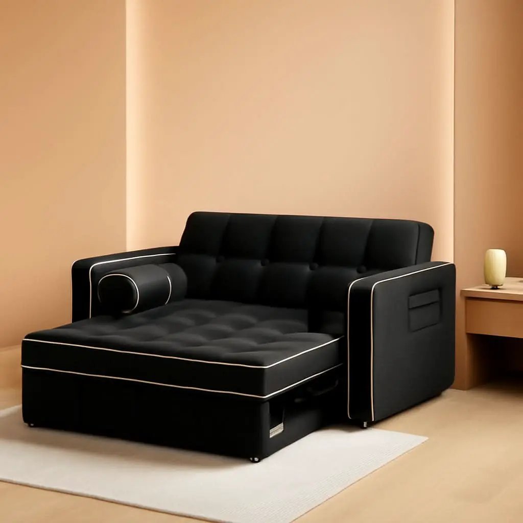 Charcoal Velvet Multifunctional Sleeper Sofa Bed USB from PriceLows™