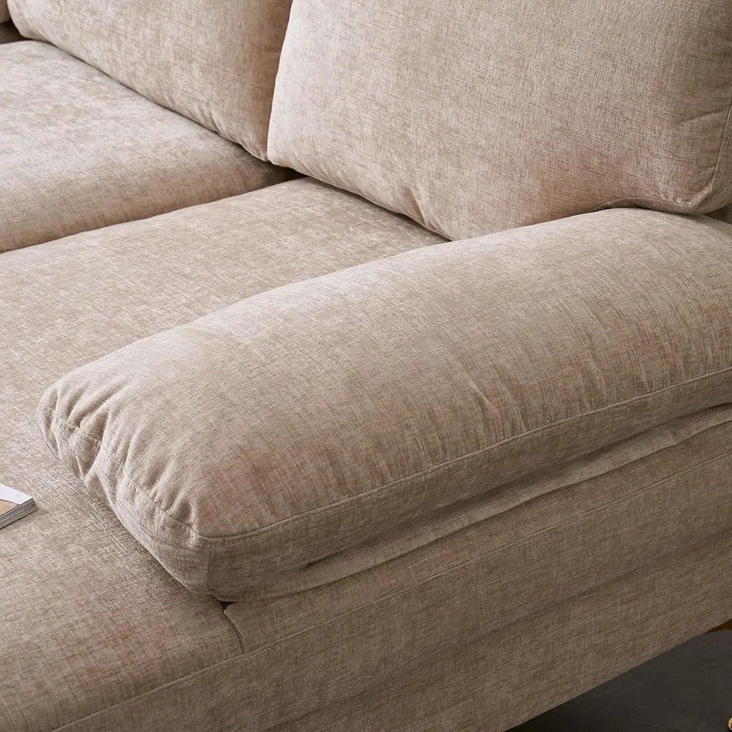 Convertible Sectional Sofa 110 Inch Camel U Shape from PriceLows™