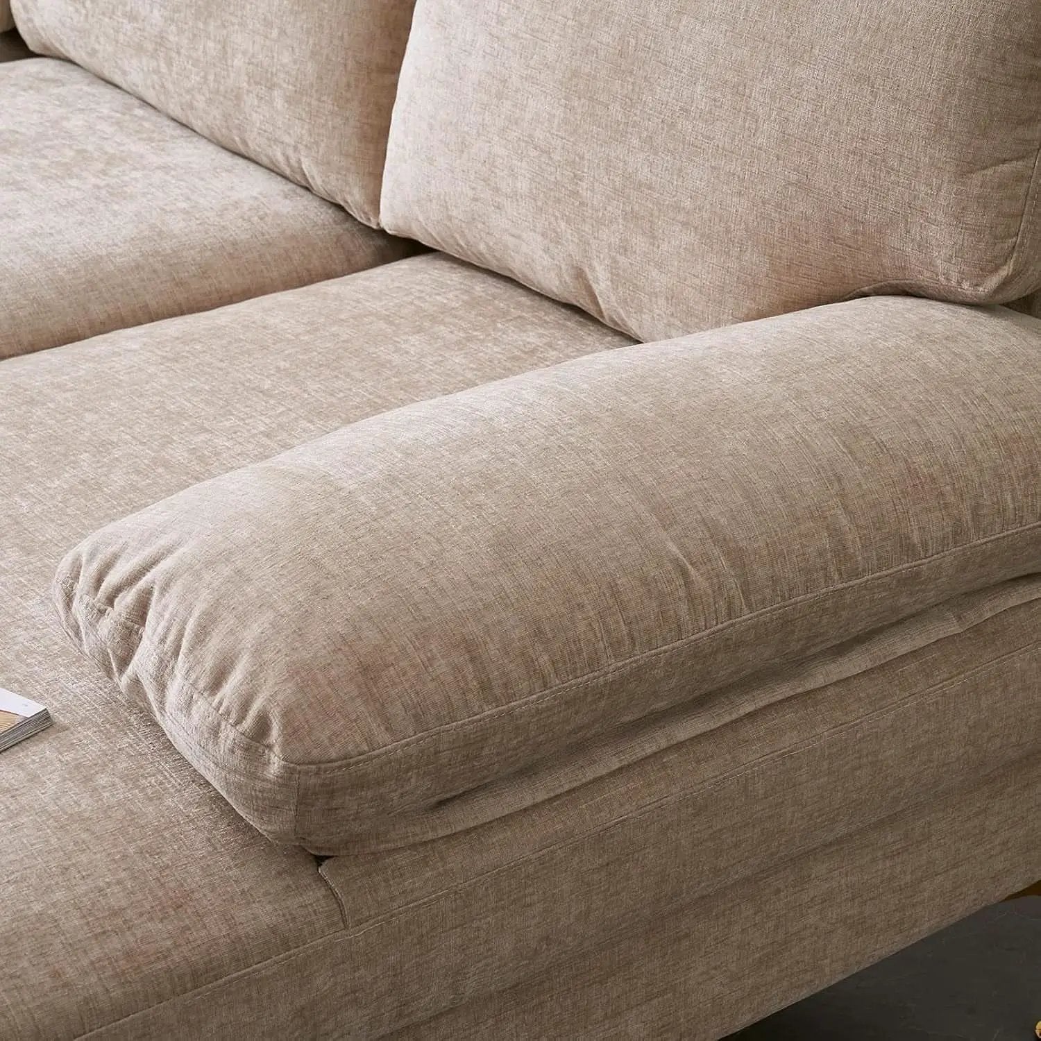 Convertible Sectional Sofa 110 Inch Camel U Shape from PriceLows™