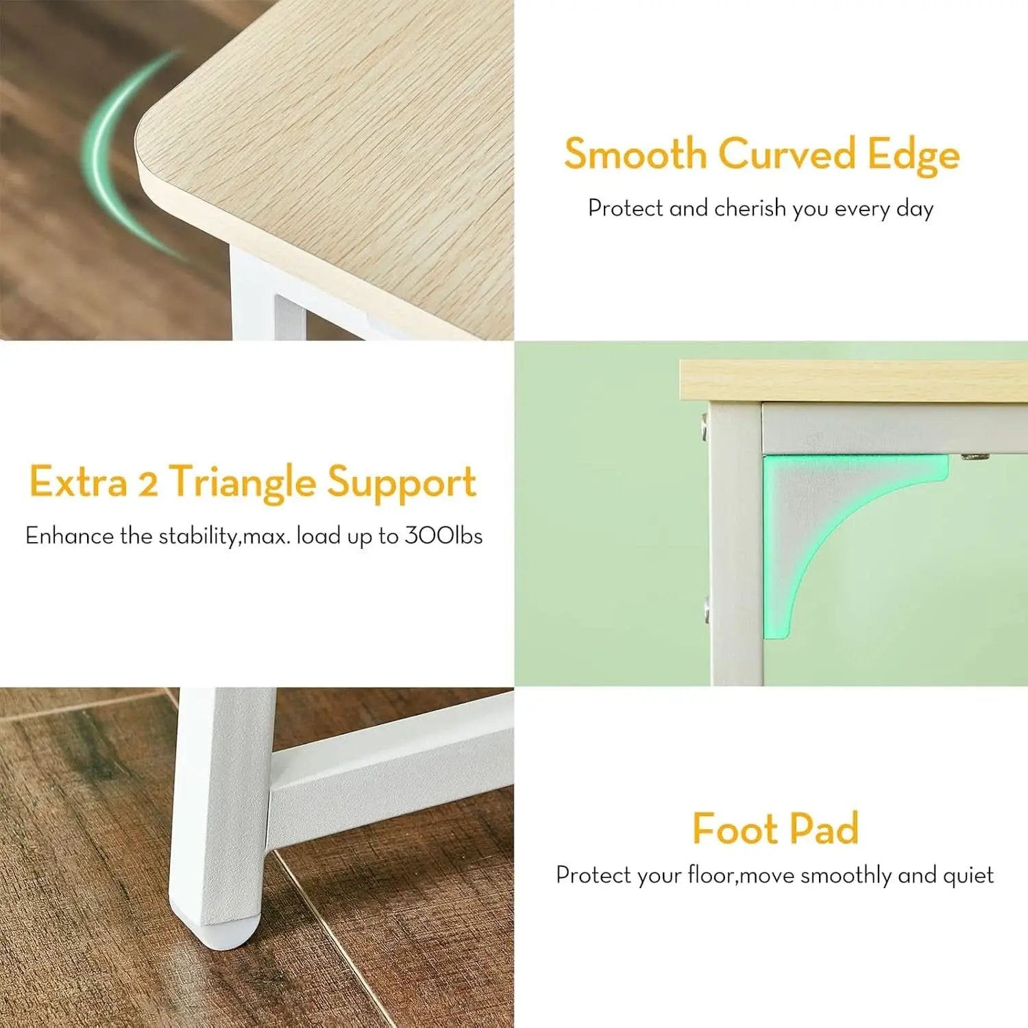Folding Desk 31.5 Inch Oak Wood Small Space Computer Table from PriceLows™