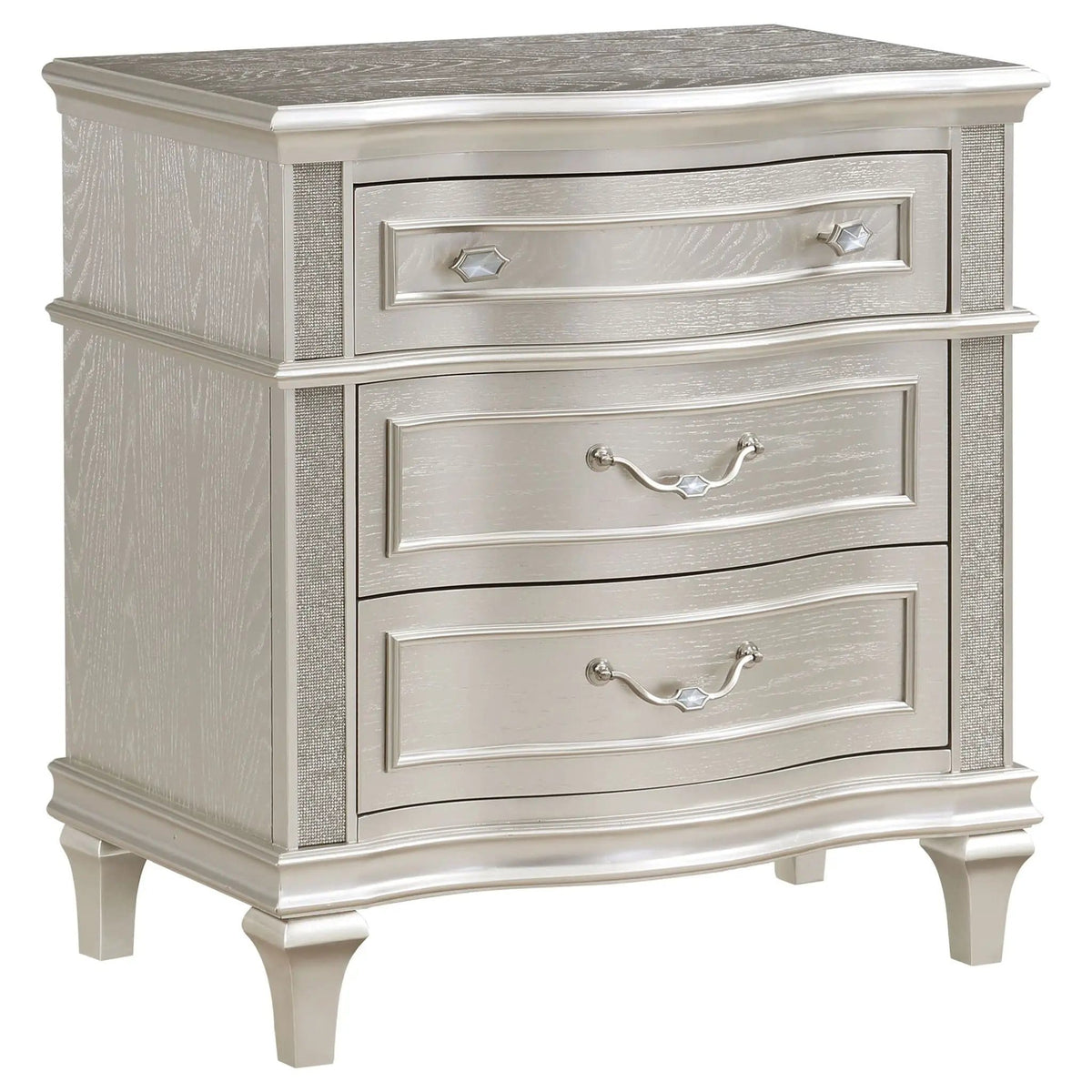 Evangeline 5-piece Eastern King Bedroom Set Silver | 5-Piece Set | Chenille | Oak