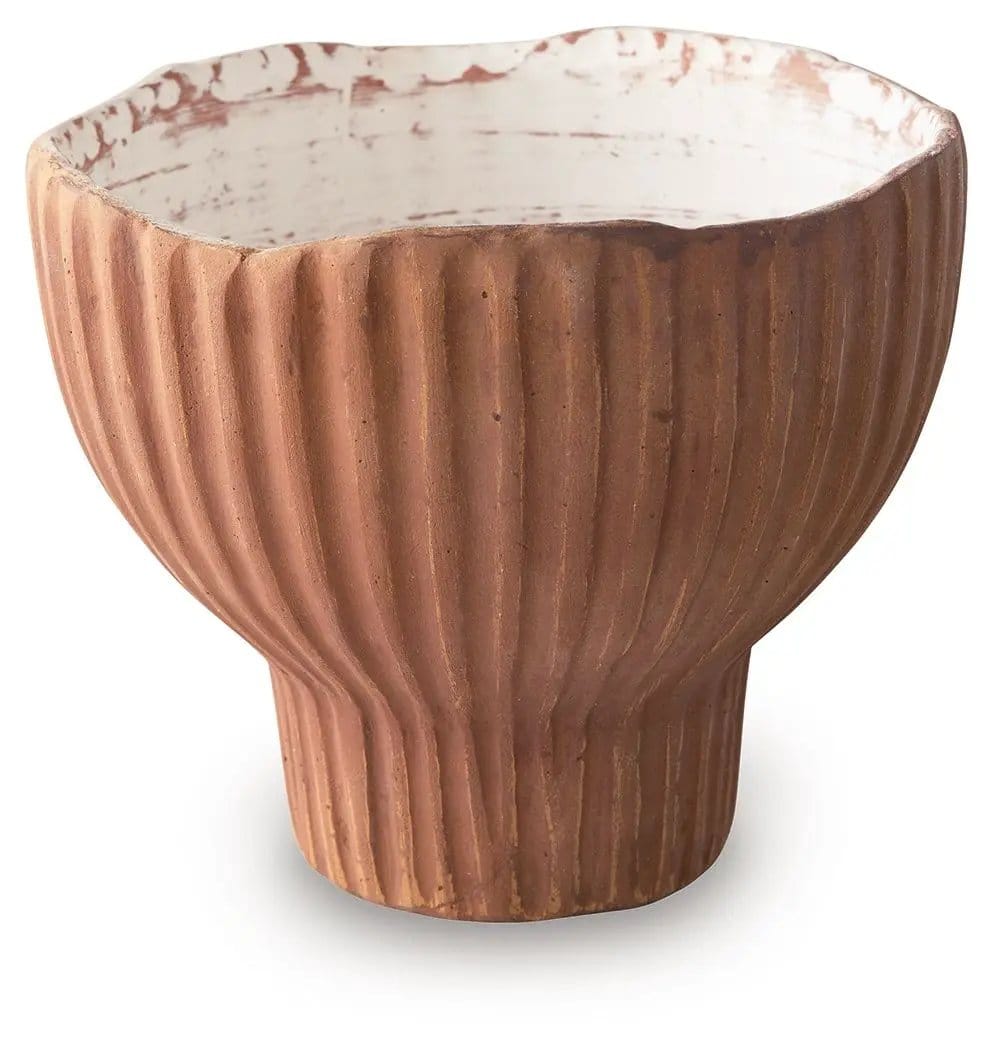 Orban Vase | 8.5 x 8.5 x 7.25 in | Home Furniture | Sienna / White