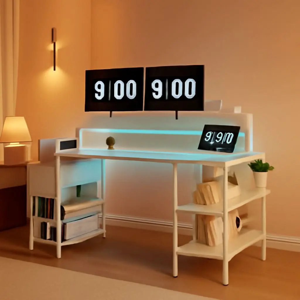 47 Inch Gaming Desk With LED Lights For Home Office Use from PriceLows™
