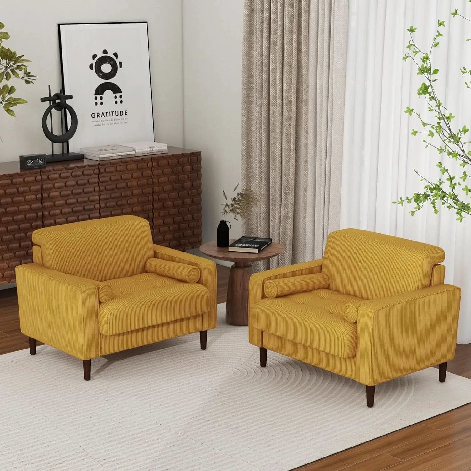Mid Century Modern Oversized Corduroy Accent Chair from PriceLows™