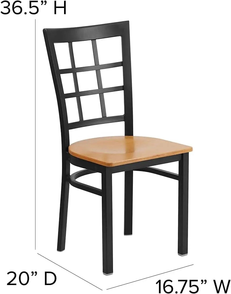 Hercules Series Black Metal Restaurant Chair With Wood Seat from PriceLows™