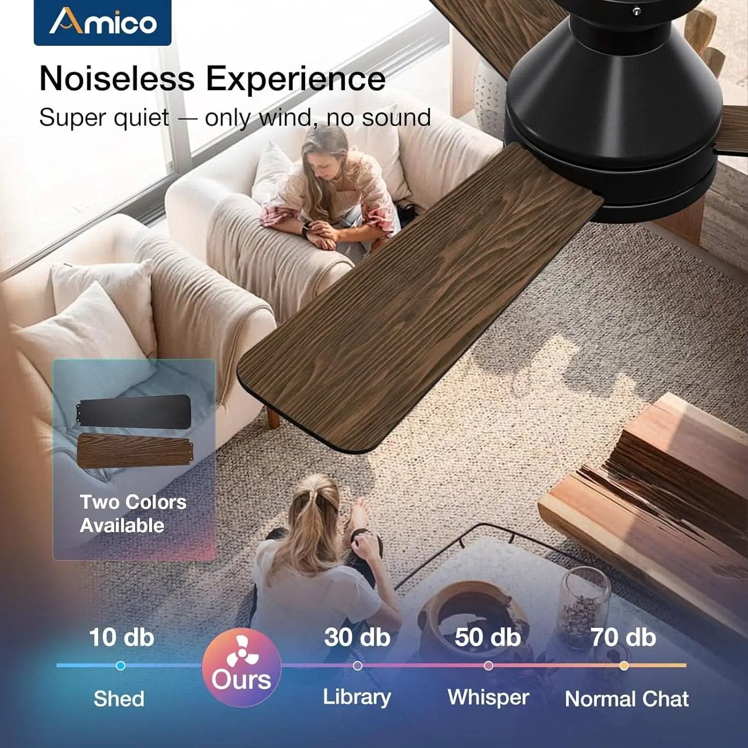 42 Inch Black Low Profile Ceiling Fan With Light And Remote from PriceLows™