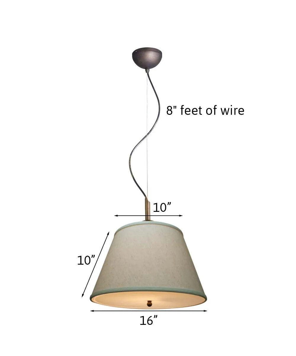Cafe Pendant Light | 16 Inch Wide | Textured Oatmeal Shade | Empire Style